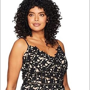 Stunning nude/black floral print A line dress